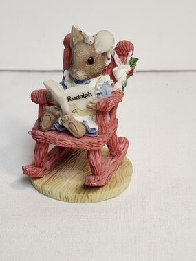 Vintage 1997 Enesco Priscilla's Mouse Tales Tell Me A Mouse Tale Of Holiday